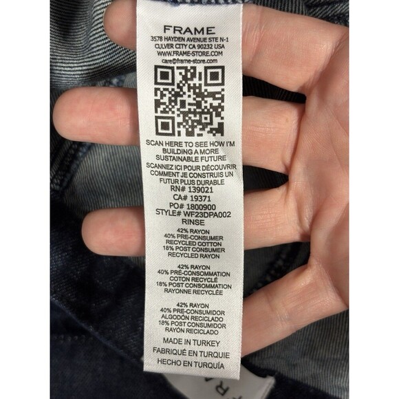 Frame Wide Leg Jeans 31 Dark Denim Wash Pockets High Rise Tall - Picture 4 of 11